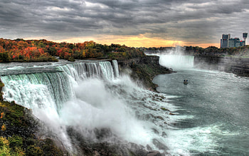 Sunset at Niagara Falls, iMac , Vibrant colors, Captivating view HD wallpaper