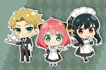 Spy x Family — Chibi Forger Trio: Maid Café, Spy x Family HD wallpaper