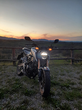 HONDA cb 125 R, cloud, sky, lights HD phone wallpaper
