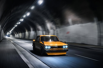 Yellow Gt Modified Car Tunnel , cars HD wallpaper