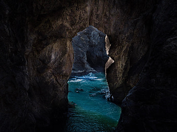 Arch, stream, nature, dark HD wallpaper