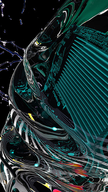 Chiptos X Wires Mobile Android Abstract NFT Background Gloss Glass Dark Teal HD phone wallpaper