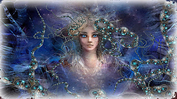 The Maid With Blue Eyes, face, girl, digital, art HD wallpaper
