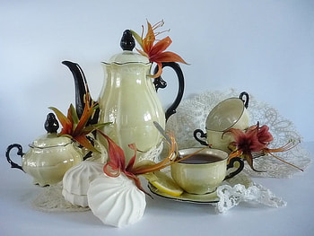 still life, sweet, graphy, tea, elegantly, service, beautiful, lace, nice, flower, lemon, cool, , harmony, drink HD wallpaper