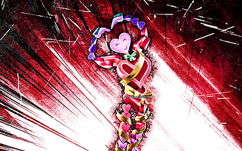 Candyman, grunge art, Fortnite Battle Royale, Fortnite characters, Candyman Skin, red abstract rays, Fortnite, Candyman Fortnite HD wallpaper