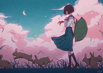 Anime, Girl, Carapace, Shell, Hare HD wallpaper