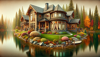 Idyllic Lakefront Vacation Home |, house, lake, landscape, nature HD wallpaper