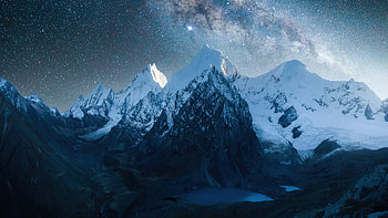 Mountains Peaks Covered With Snow , mountains, snow, nature HD wallpaper