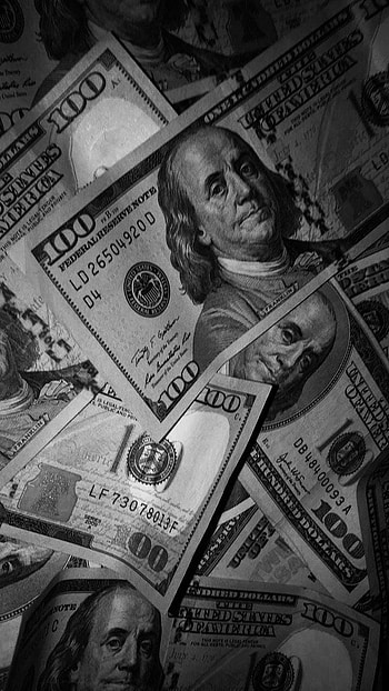 Dollars. Money , Black and white wall, Black , Money Black HD phone wallpaper