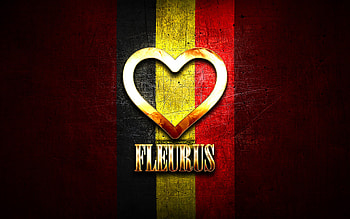 I Love Fleurus, belgian cities, golden inscription, Day of Fleurus, Belgium, golden heart, Fleurus with flag, Fleurus, Cities of Belgium, favorite cities, Love Fleurus HD wallpaper