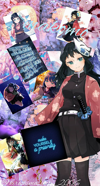 Makomo, pink, blue, cute, anime, ds HD phone wallpaper
