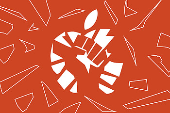 Fractured Apple — Red Tech, technology, Apple Inc. HD wallpaper