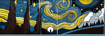 a starry night 007 tribute to Vincent, starry, night, landscape, Abstract, Stars HD wallpaper