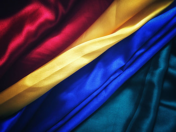 Fabric, red, yellow and blue, multicolor, texture HD wallpaper