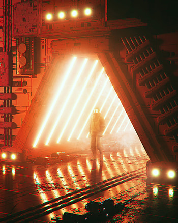 Art, Shine, Light, Bright, Human, Person, Sci-Fi, Tunnel HD phone wallpaper
