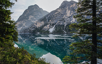 glacial lake, mountain lake, rocks, morning, sunrise, morning in the mountains, mountain landscape HD wallpaper