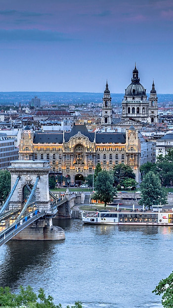 Budapest Hungary, Szechenyi chain bridge, City architecture, Travel beauty HD phone wallpaper