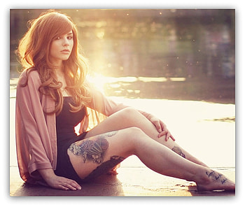 cool tattoo girl, feet, girls, tattoos, legs HD wallpaper