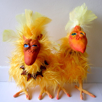 birds_together, birds, toys, yellow, cute, stuff HD wallpaper