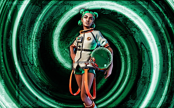 Siona, turquoise grunge background, Fortnite, vortex, Fortnite characters, Siona Skin, Fortnite Battle Royale, Siona Fortnite HD wallpaper