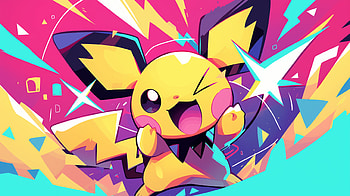 Vibrant Pichu Pokémon, Pokemon, Pichu (Pokémon), bright colors, cartoon HD wallpaper