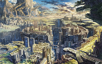Anime City, Scenery, Nature, City, Anime HD wallpaper