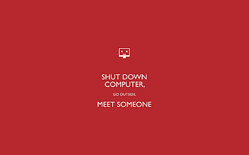 Shut Down Computer, outside, red, , computer, shut down, meet, someone HD wallpaper