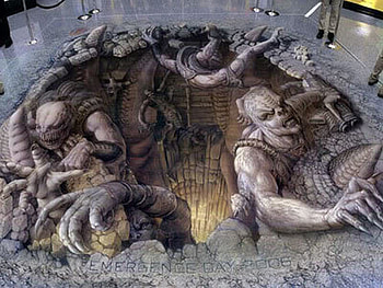 STREET ART, street, 3d, art, creatures HD wallpaper
