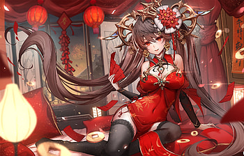 Anime Original, Anime, girls, cg, red HD wallpaper