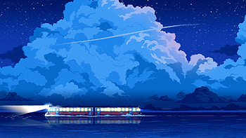 Boat Train, boat, artist, artwork, digital-art HD wallpaper