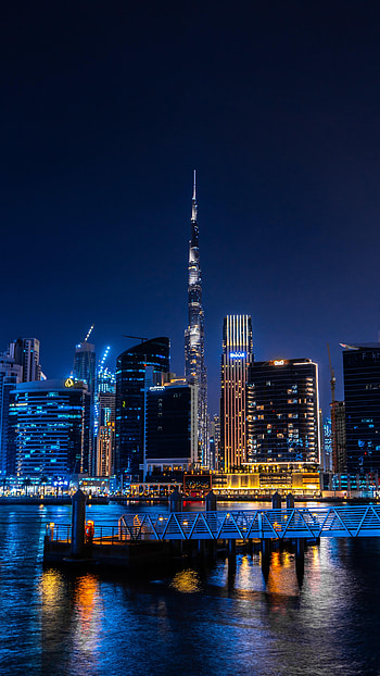 Cities, Night, Architecture, City, Building, Dark, Skyscrapers, Illumination, Backlight HD phone wallpaper
