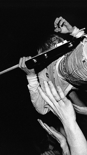 Preview nirvana, guitar, jeans, hands, fan HD phone wallpaper
