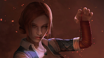 Triss, artist, artwork, artstation HD wallpaper