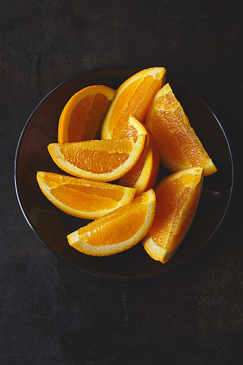 Food, Plate, Fruit, Citrus, Lobules, Slices HD phone wallpaper