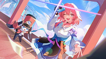 Pom-Pom & March 7th, March 7th (Honkai: Star Rail), Pom-Pom (Honkai: Star Rail), video game, Honkai: Star Rail HD wallpaper