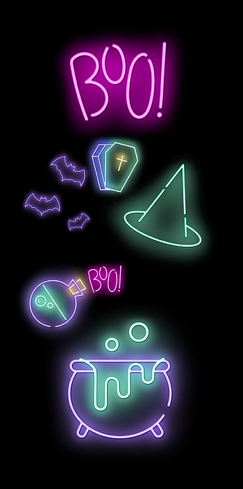 Neon bruja, dibujos, colores HD phone wallpaper