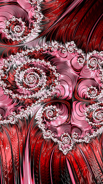 Trippy Psychedelic Fractal, red, Abstract, fractal HD phone wallpaper