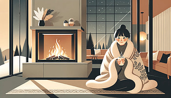 Warm and Cozy Next to the Fireplace, Warm and Cozy, Cozy, fireplace, winter, blanket HD wallpaper
