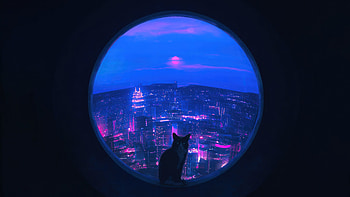 Cat Blue Portal , cat, artist, artwork, digital-art HD wallpaper
