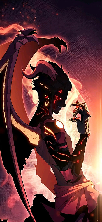 Demon King, art, manhwa, cartoon, anime_boy, fire, demon_king HD phone wallpaper