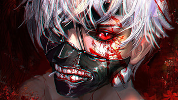 Ken Kaneki, Red Eyes, Mask, Tokyo Ghoul HD wallpaper