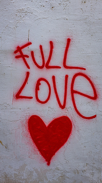 Love, Words, Wall, Heart HD phone wallpaper