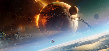 Orbital Inferno — Sci‑Fi Planetscape, Sci Fi, planetscape, space HD wallpaper