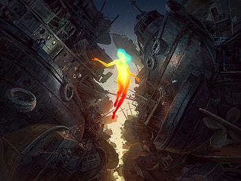 Retribution, glowing girl, art HD wallpaper