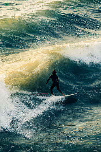 Sea, Waves, Serfing, Miscellanea, Miscellaneous, Human, Person HD phone wallpaper