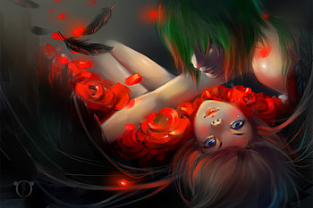 Original, couple, fluorescent, flowers, guy HD wallpaper