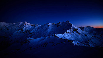 Night, Nature, Sky, Mountains, Road, Darkness, Bends HD wallpaper