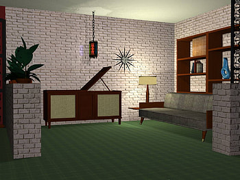 '60s Batchelor Pad, architecture, furniture, lights, houses, rooms, stereo HD wallpaper