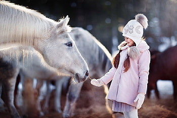 *, cute, girl, horse, abstract HD wallpaper