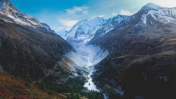 River, nature, swis mountains, valley HD wallpaper